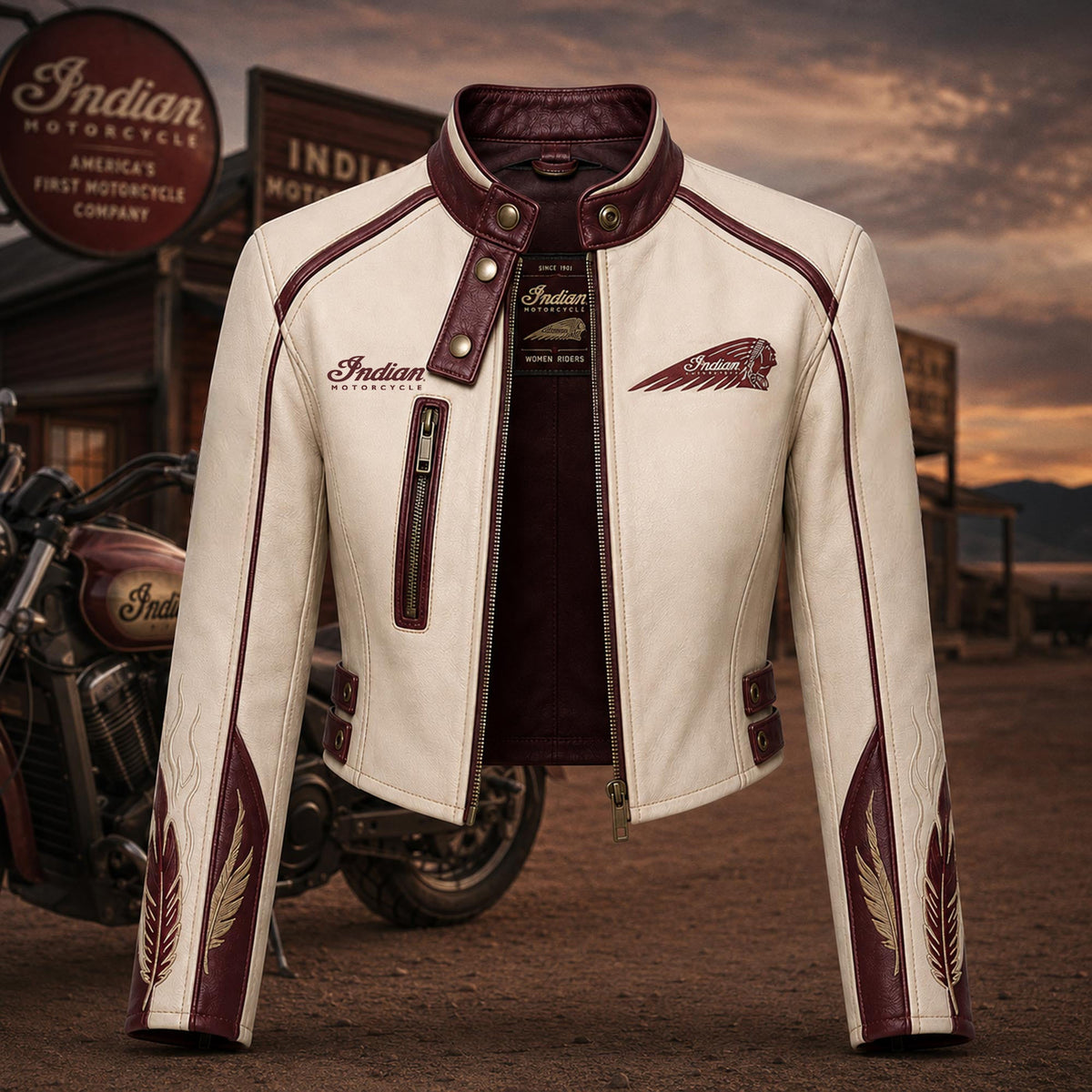 Premium IDMC Cropped Leather Zipper Jacket TNSM